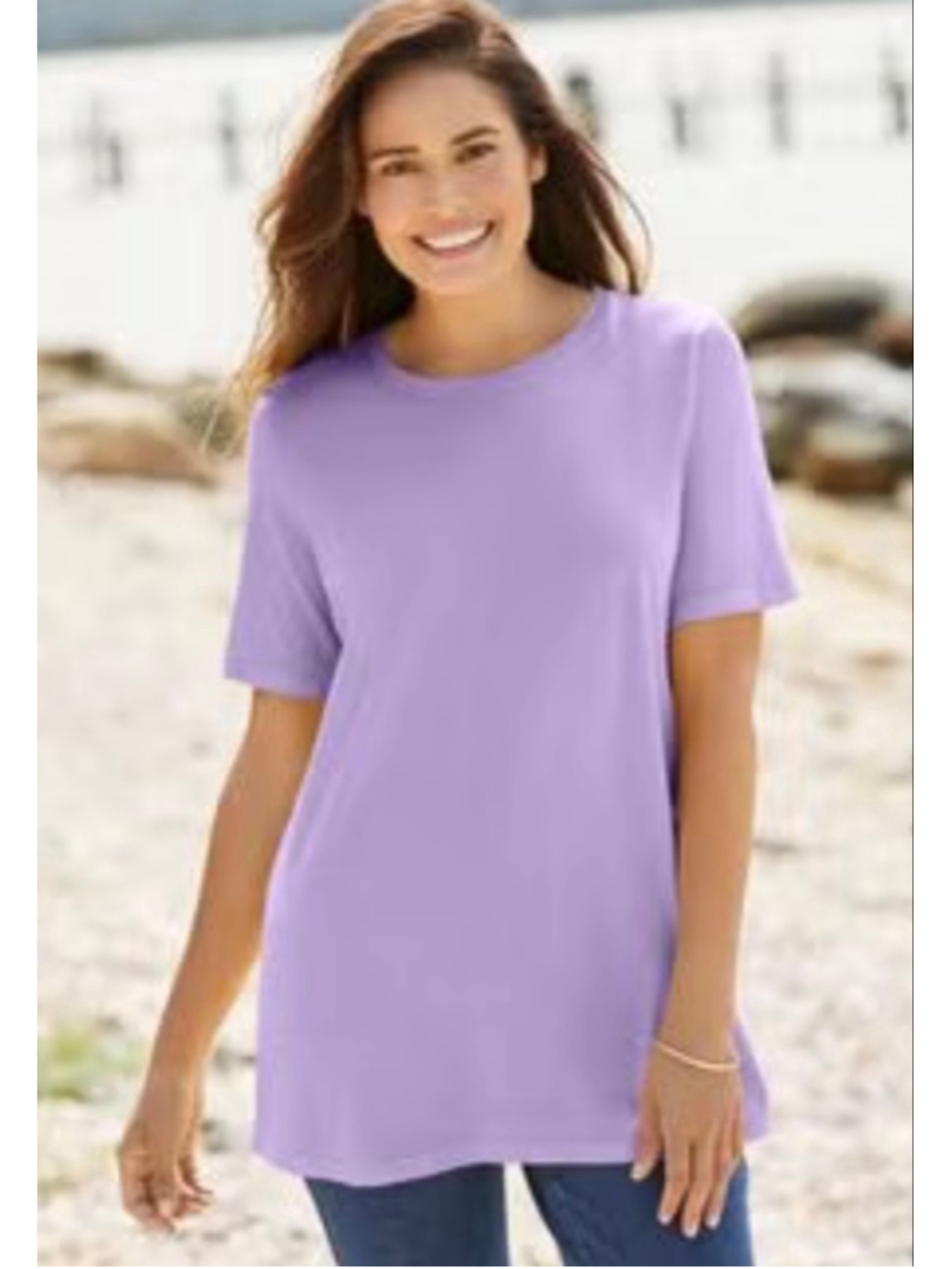 Women's Woman Within Purple Short Sleeve Tee 4X
100% cotton